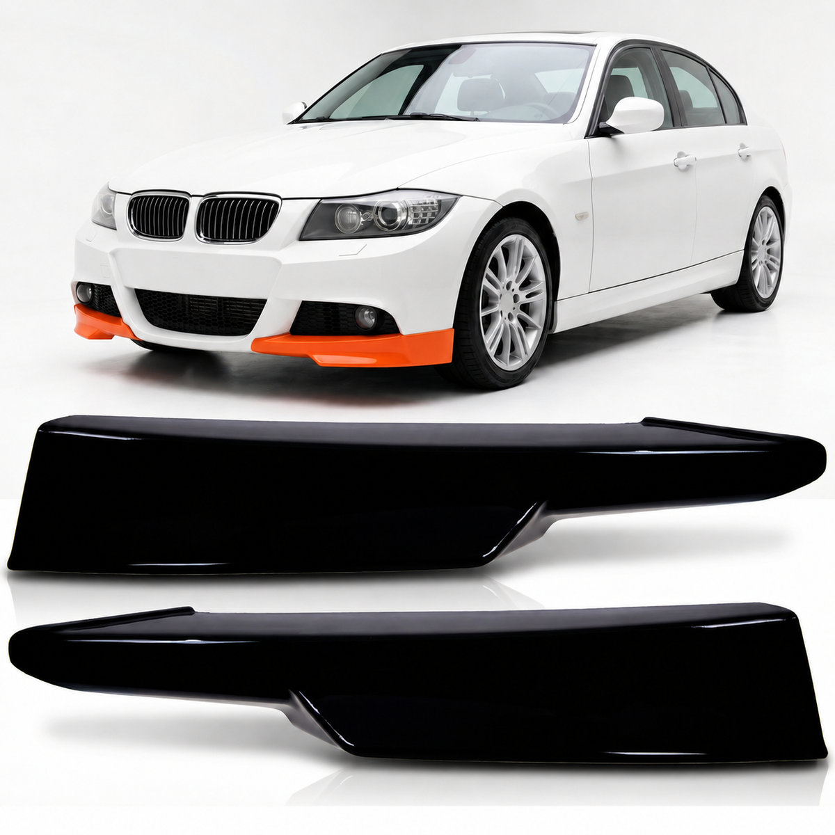 Frontspoiler schwarz glänzend passend für BMW 3er E90 E91 2008-2011 – Ansicht 1
