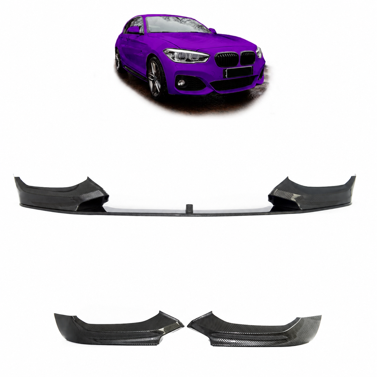 Frontspoilerlippe Carbon-Optik passend für BMW 1er (F20/F21) 2015-2019 – Ansicht 1