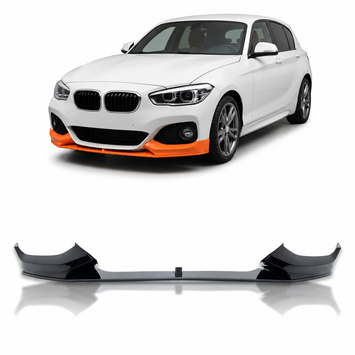 Frontspoiler schwarz glänzend passend für BMW 1er F20 F21 2015-2019 – Ansicht 1