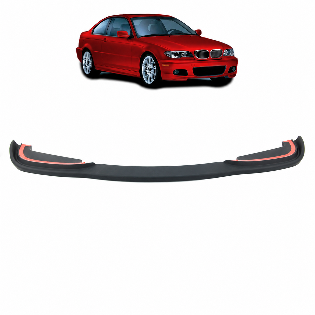 Frontspoilerlippe mattschwarz passend für BMW 3er E46 Coupé/Cabrio – Ansicht 1