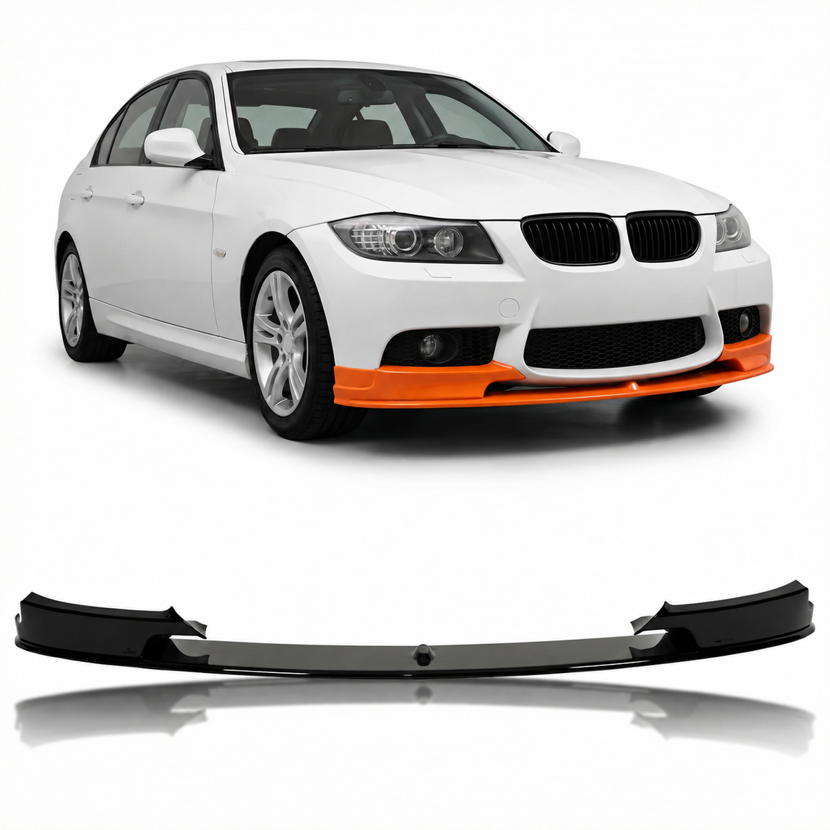 Frontspoiler schwarz glänzend passend für BMW 3er E90 E91 2005-2011 – Ansicht 1