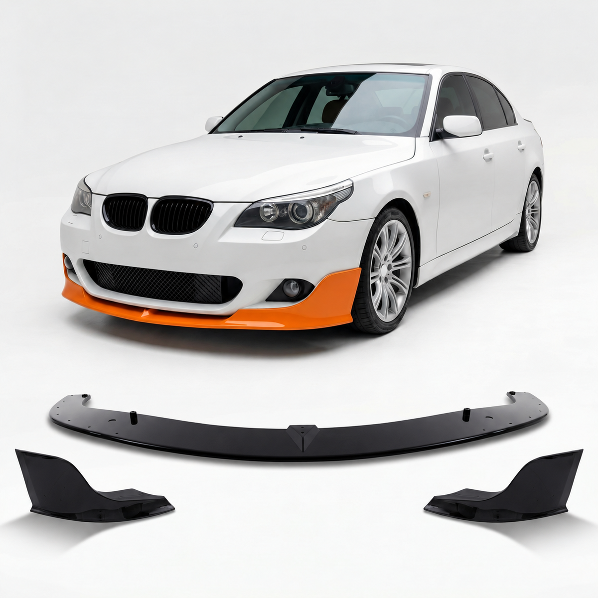 Frontspoiler schwarz glänzend passend für BMW 5er E60 E61 2003-2010 – Ansicht 1