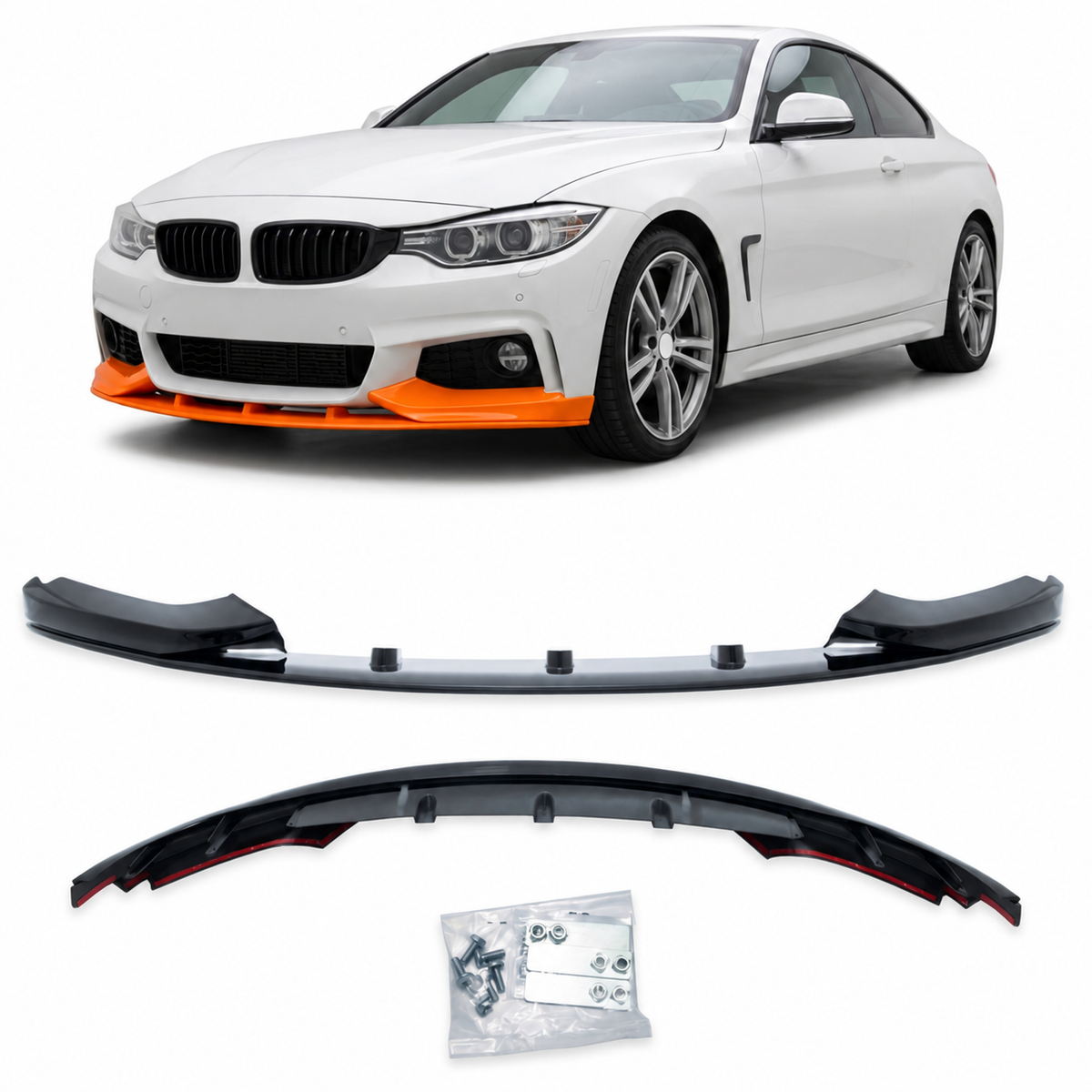 Frontspoilerlippe schwarz glänzend passend für BMW 4er F32 F33 F36 2013-2021 – Ansicht 1