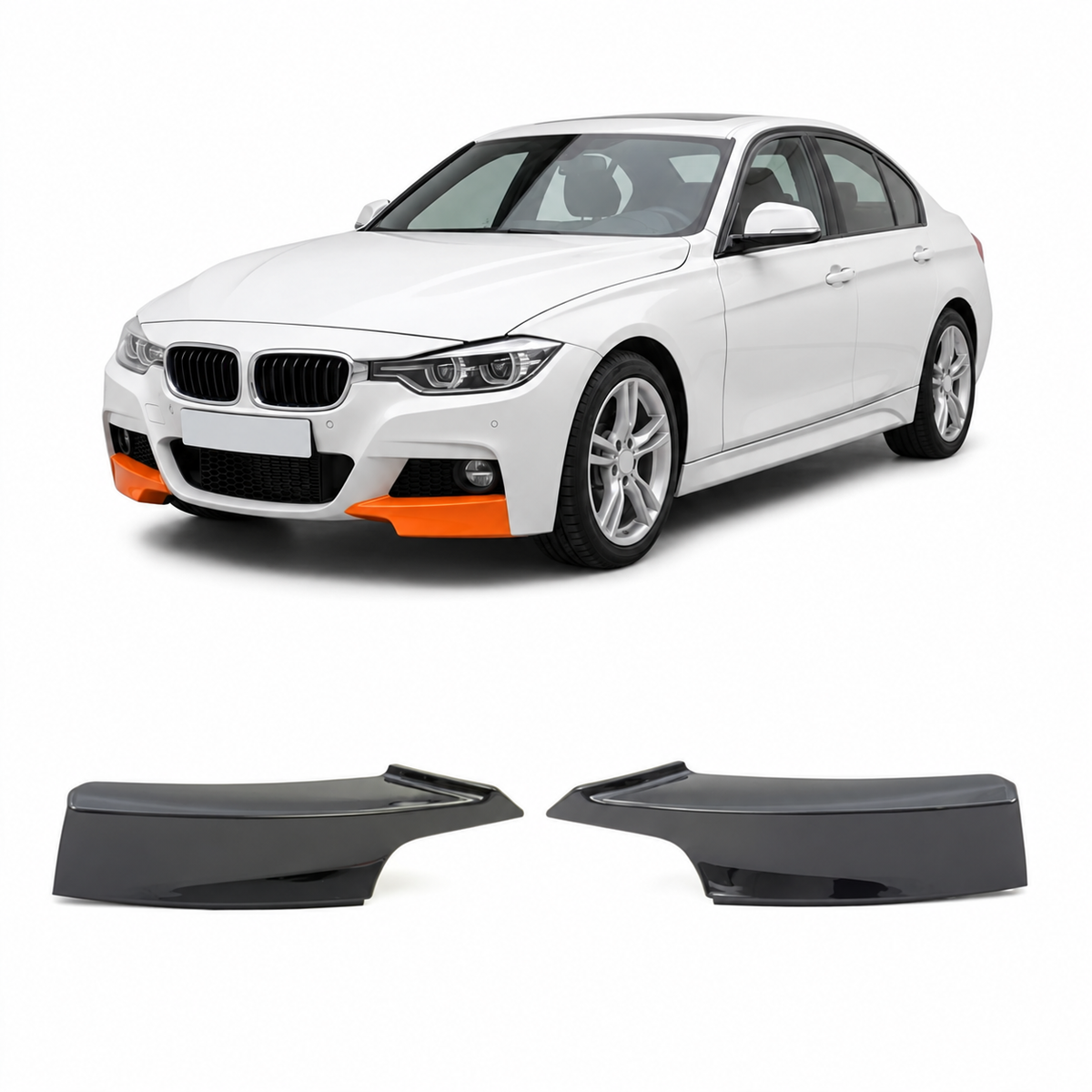 Frontspoiler-Flaps schwarz glänzend passend für BMW 3er F30 F31 2012-2018 – Ansicht 1