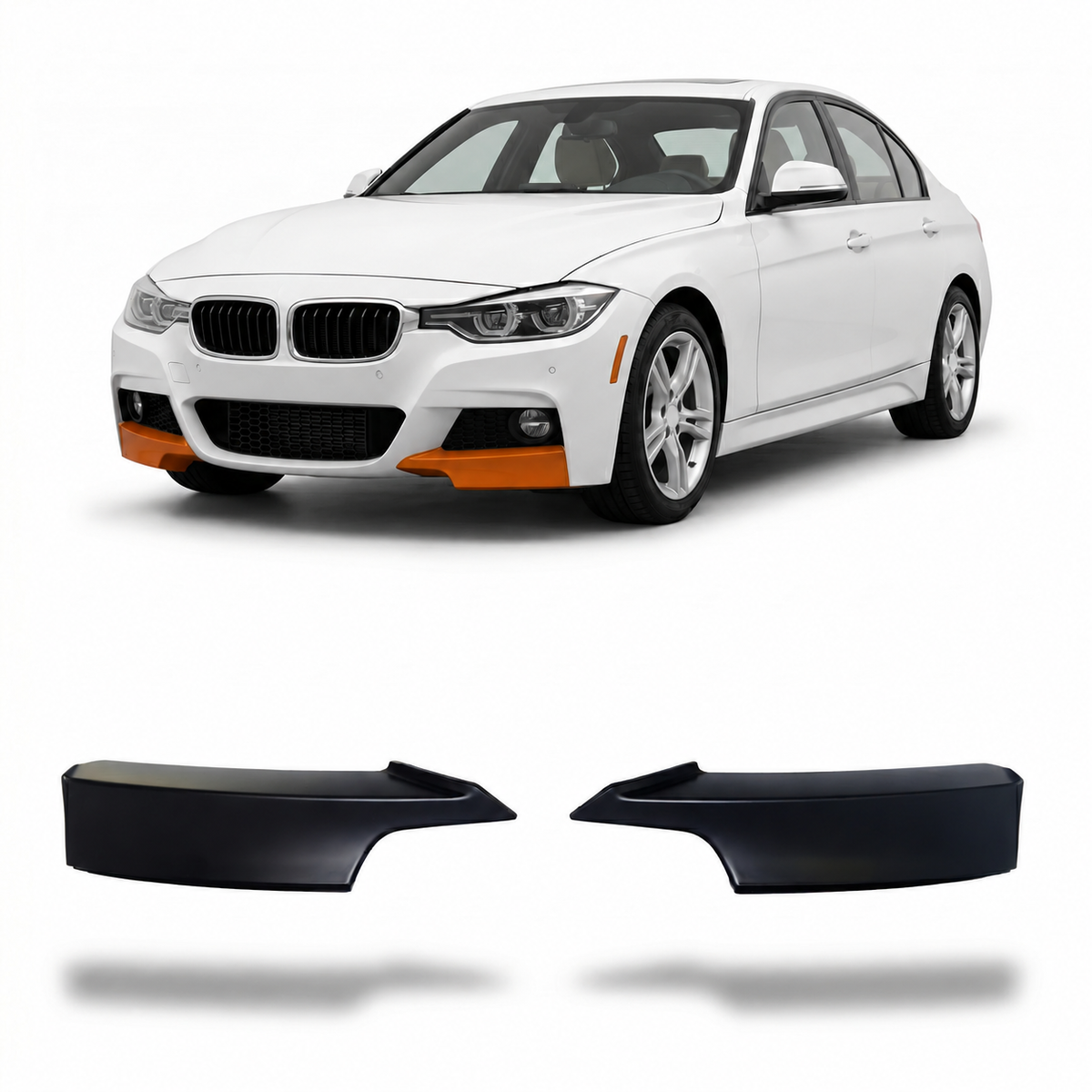 Frontspoiler-Flaps mattschwarz passend für BMW 3er F30 F31 2012-2018 – Ansicht 1