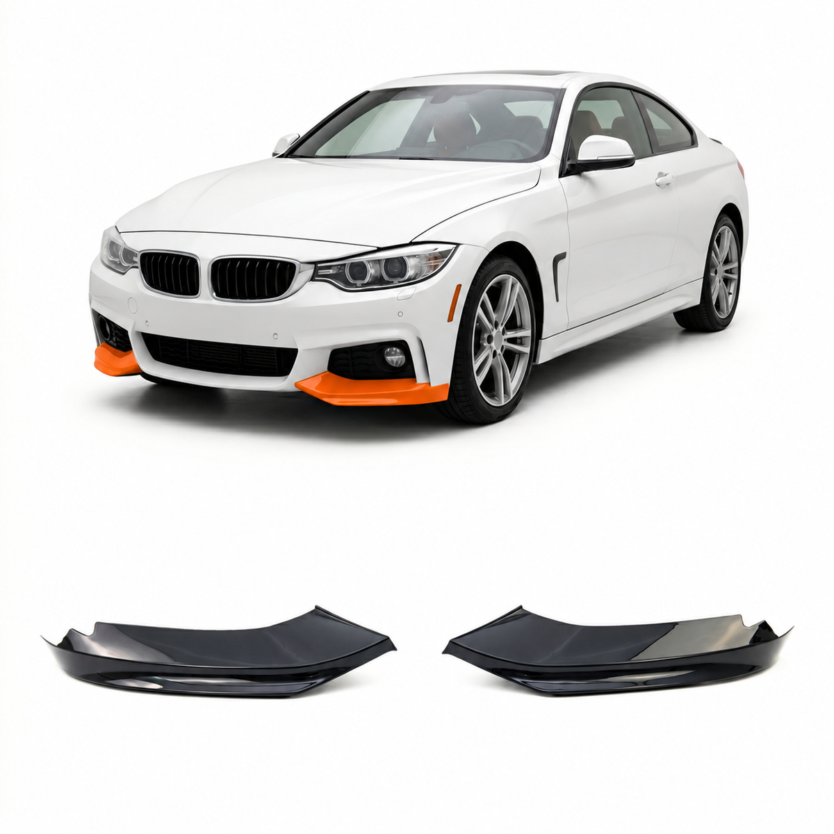 Frontspoiler-Flaps schwarz glänzend passend für BMW 4er F32 F33 F36 2013-2021 – Ansicht 1
