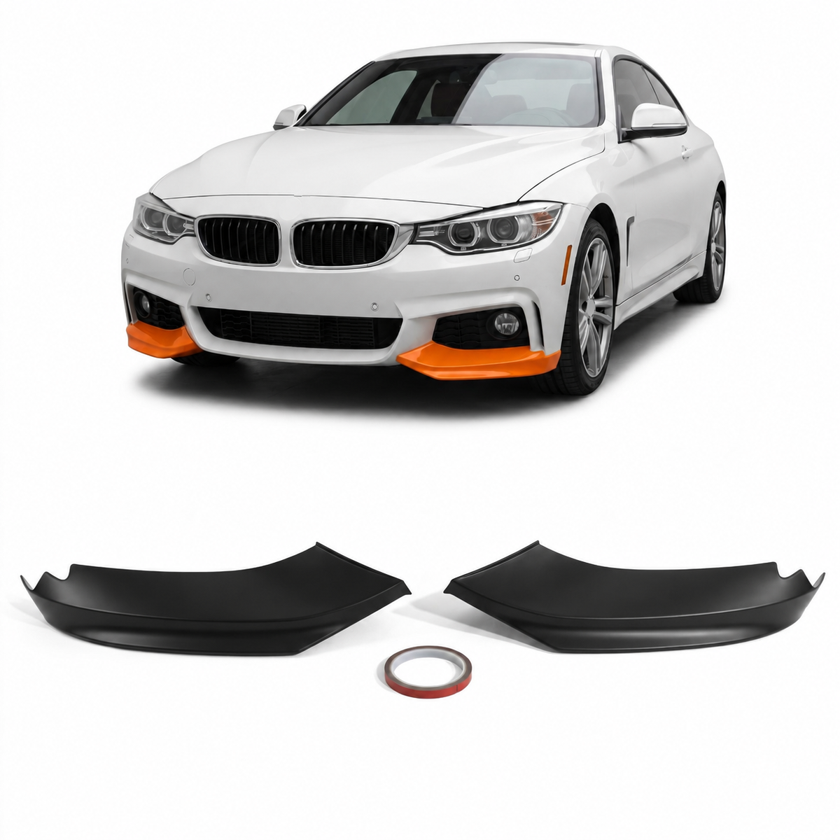 Frontspoiler-Flaps mattschwarz passend für BMW 4er F32 F33 F36 2013-2021 – Ansicht 1