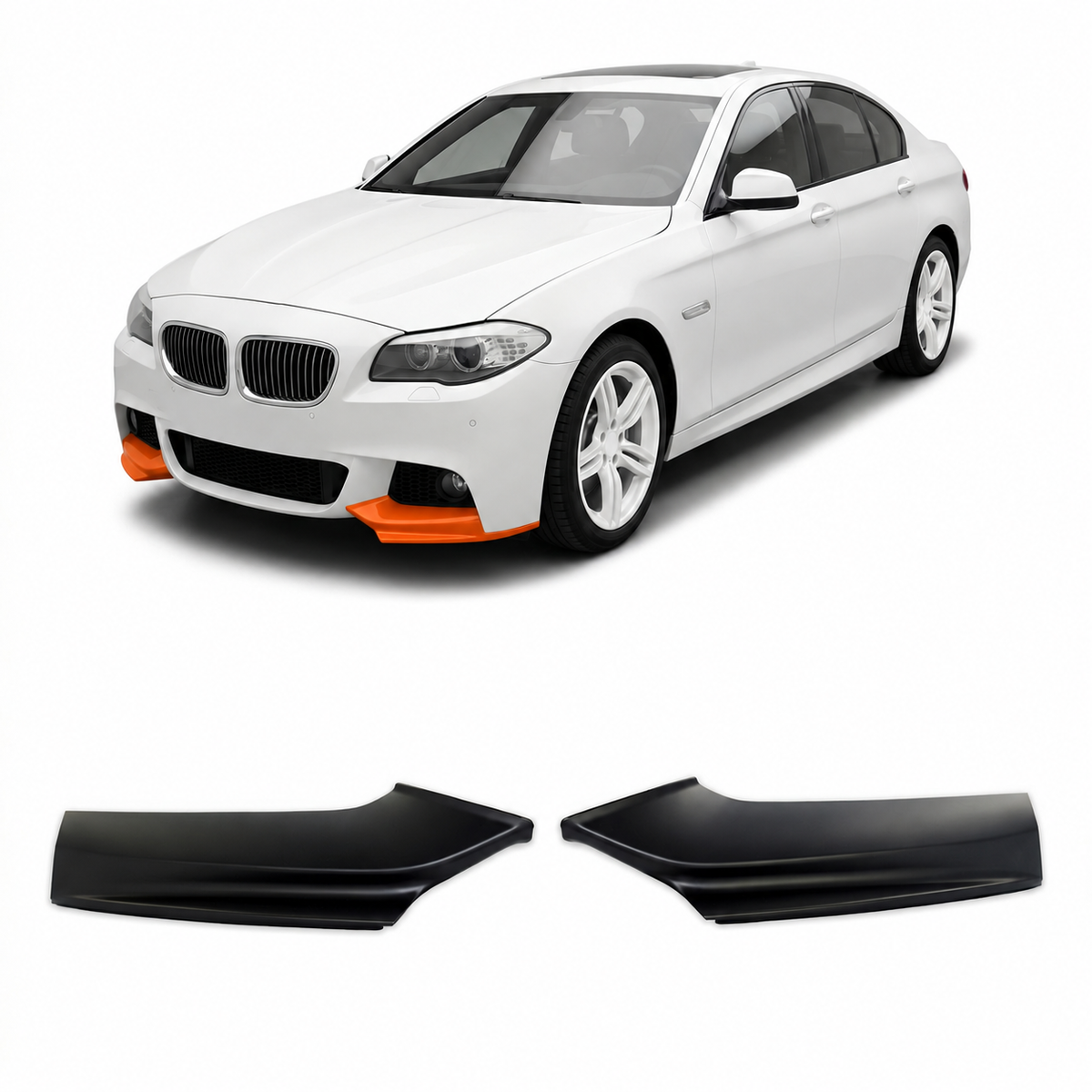 Frontspoiler-Flaps mattschwarz passend für BMW 5er F10 F11 2010-2017 – Ansicht 1
