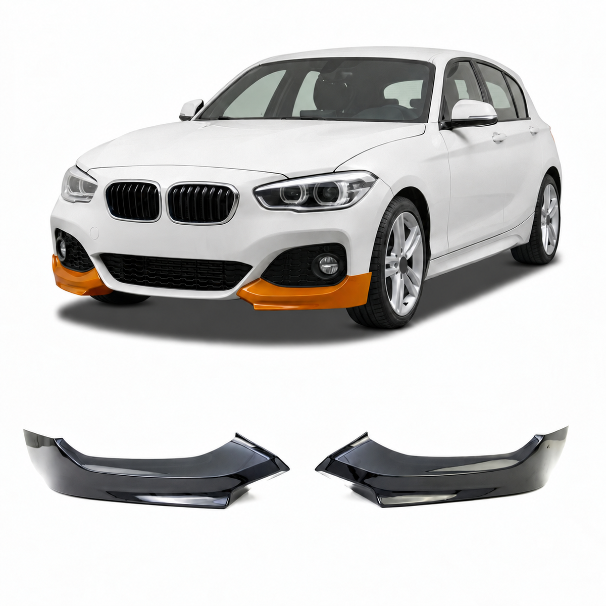 Frontspoiler-Flaps schwarz glänzend passend für BMW 1er F20 F21 2015-2019 – Ansicht 1