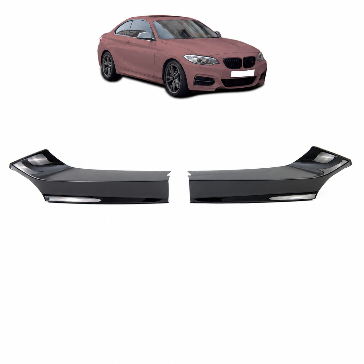 Frontspoiler-Flaps schwarz glänzend passend für BMW 2er F22 F23 2012-2021 – Ansicht 1