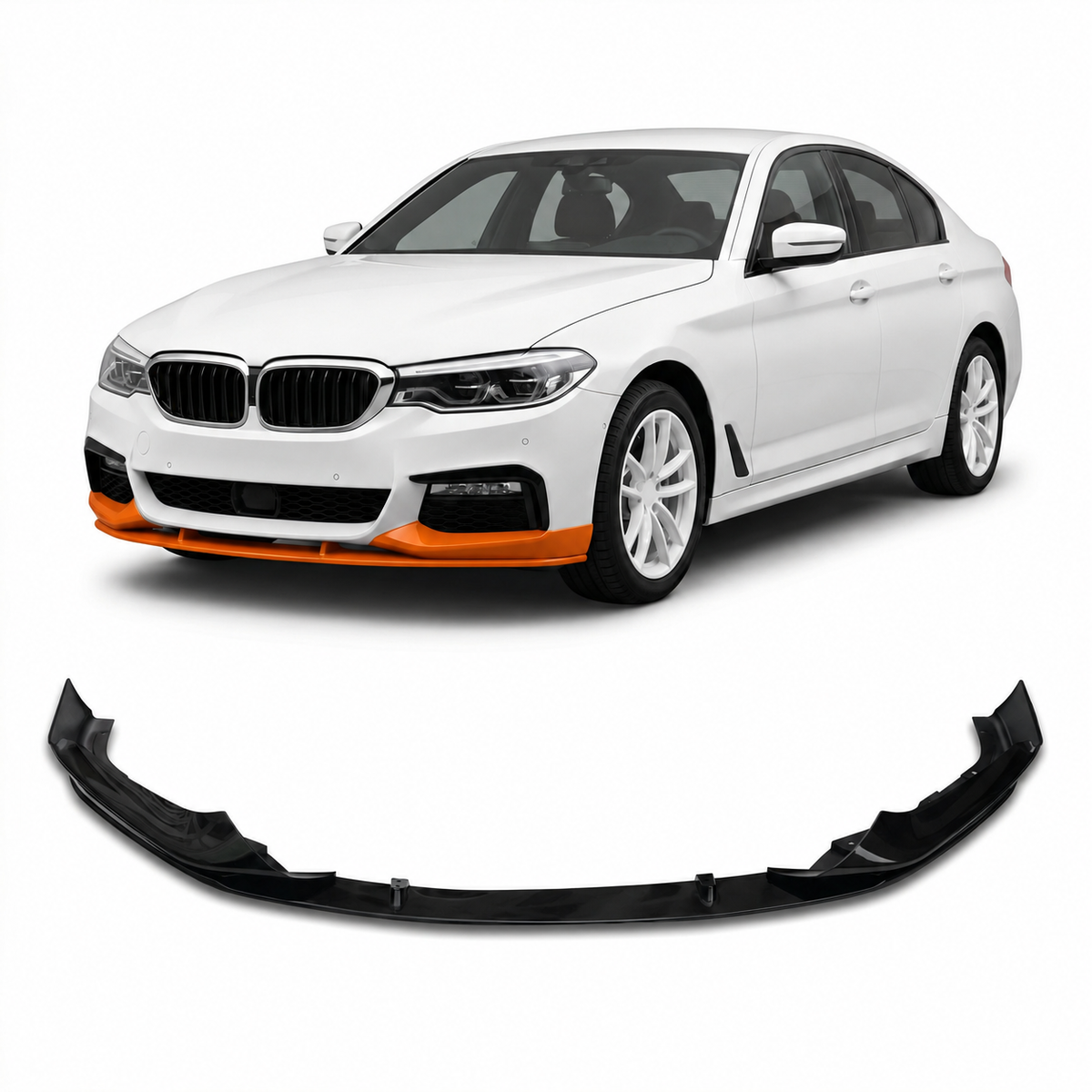 Frontspoilerlippe schwarz glänzend passend für BMW 5er G30 G31 2017-2020 – Ansicht 1