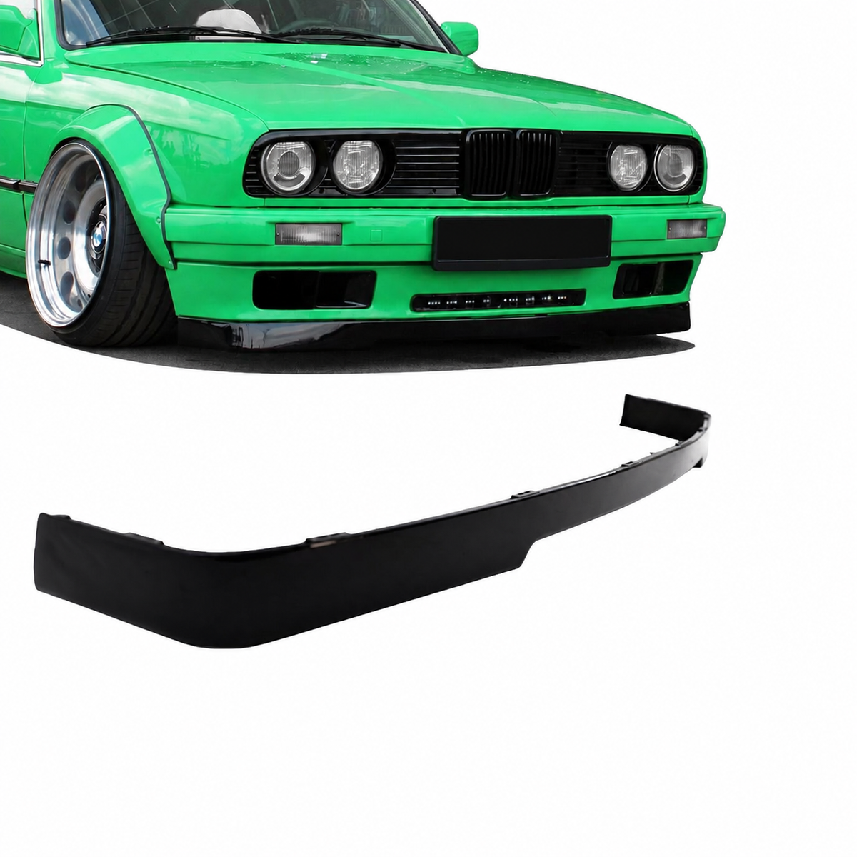 Frontspoilerlippe schwarz glänzend passend für BMW 3er (E30) 1988-1991 – Ansicht 1
