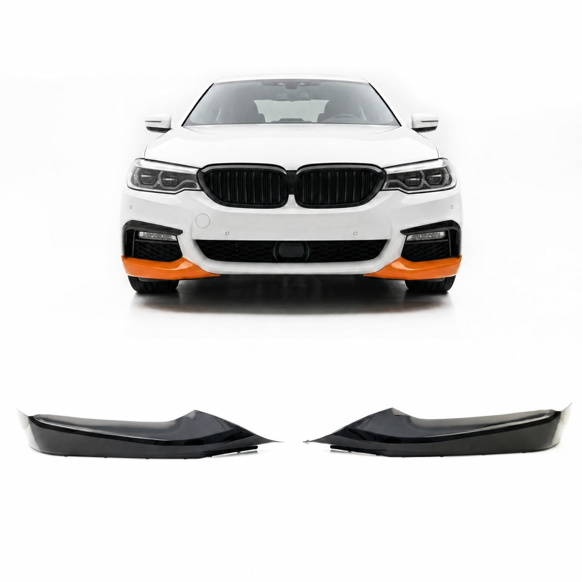 Frontspoiler-Flaps schwarz glänzend passend für BMW 5er G30 G31 17-20 – Ansicht 1