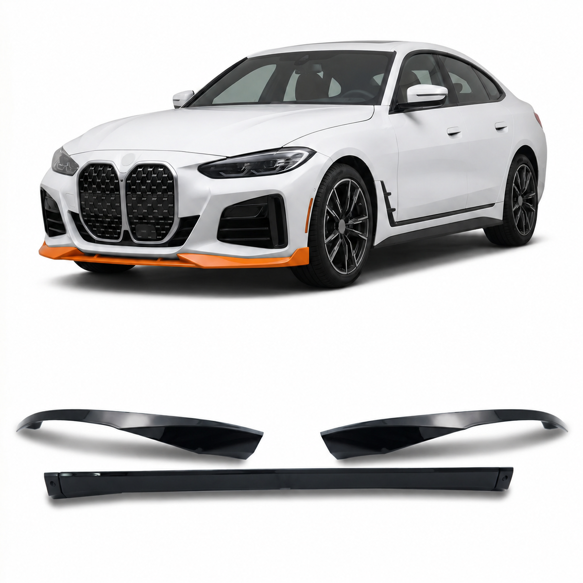Frontspoiler schwarz glänzend passend für BMW 4er G26 Gran Coupé 2021-heute – Ansicht 1