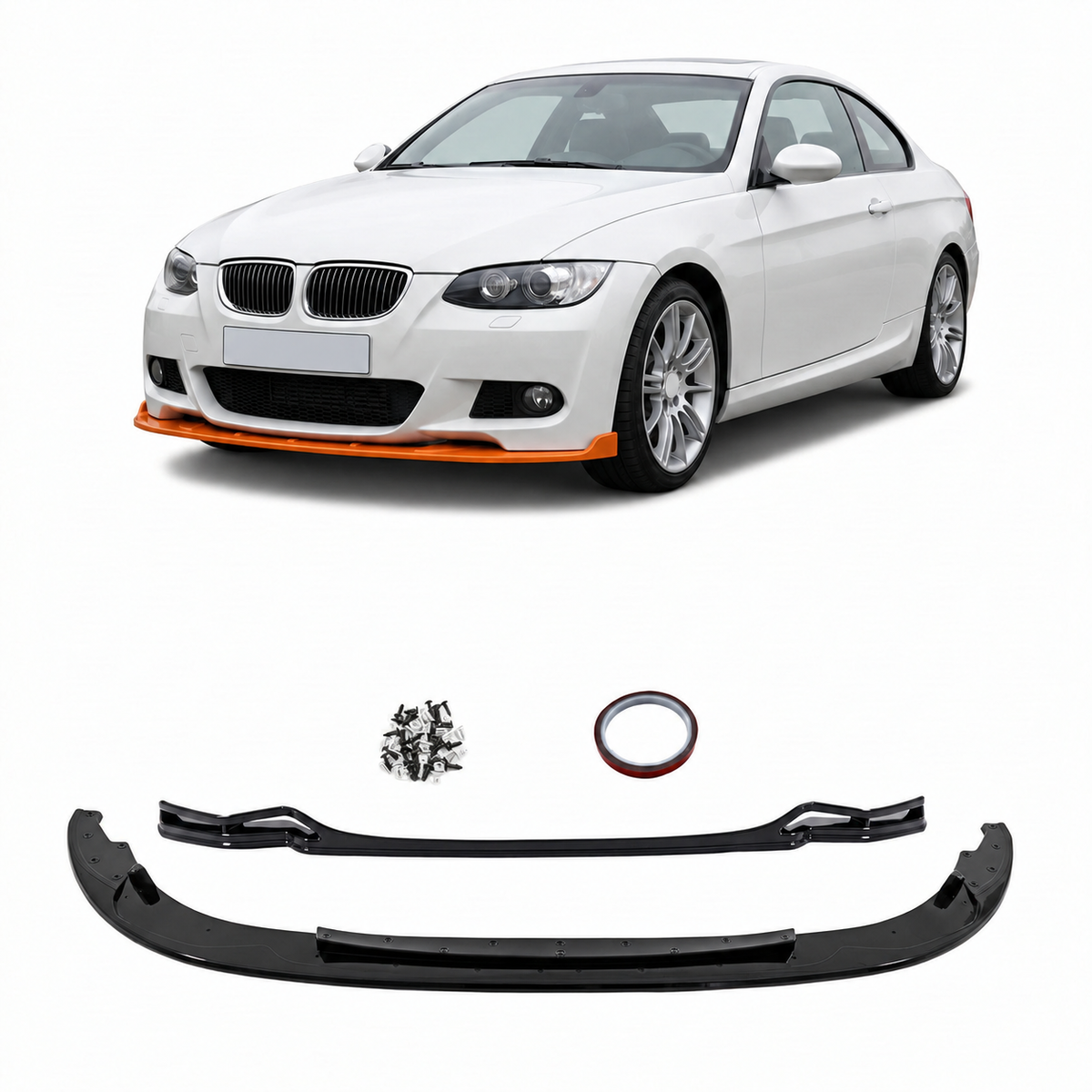Frontspoilerlippe schwarz glänzend passend für BMW 3er E92 E93 2006-2010 – Ansicht 1