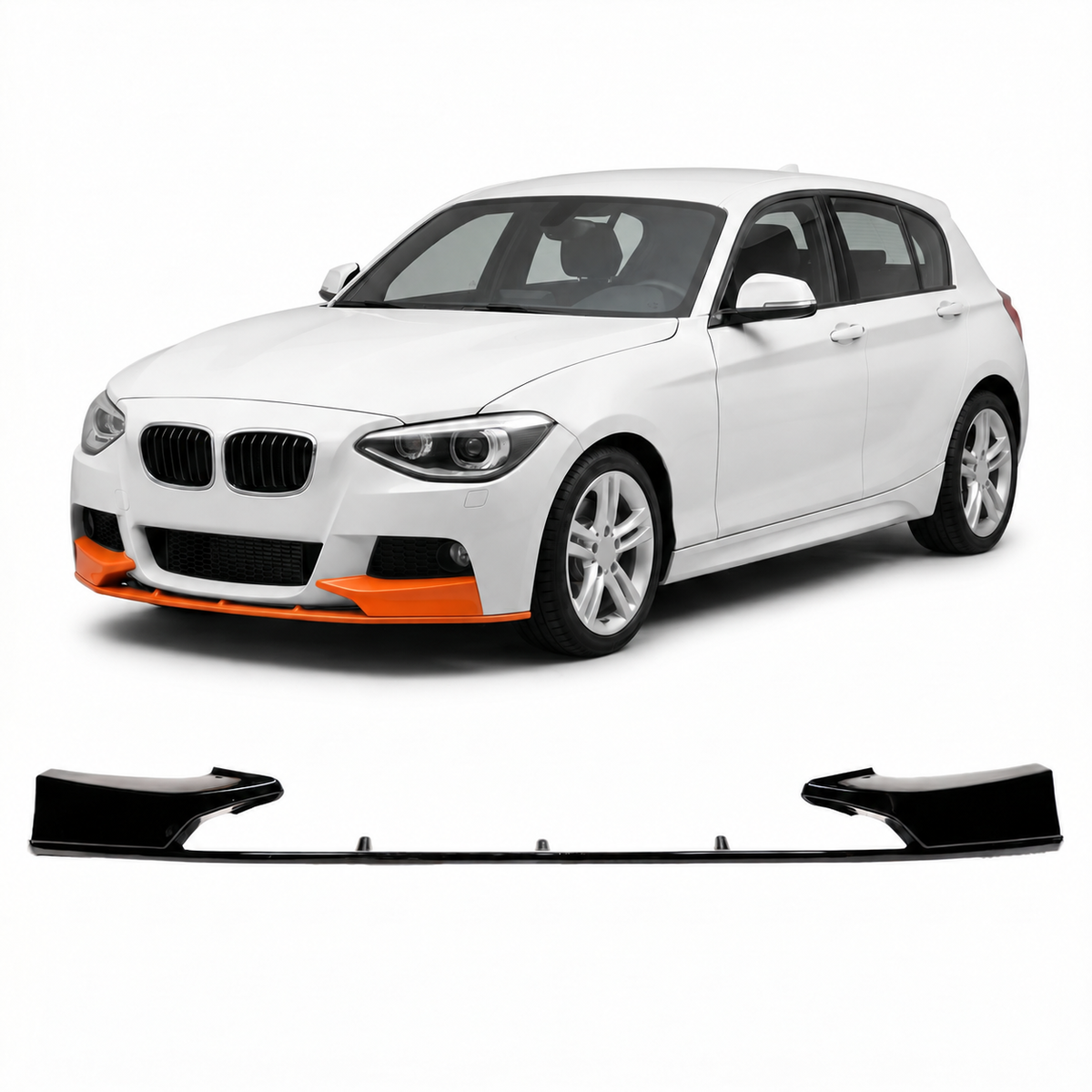 Frontspoiler schwarz glänzend passend für BMW 1er F20 F21 2011-2015 – Ansicht 1