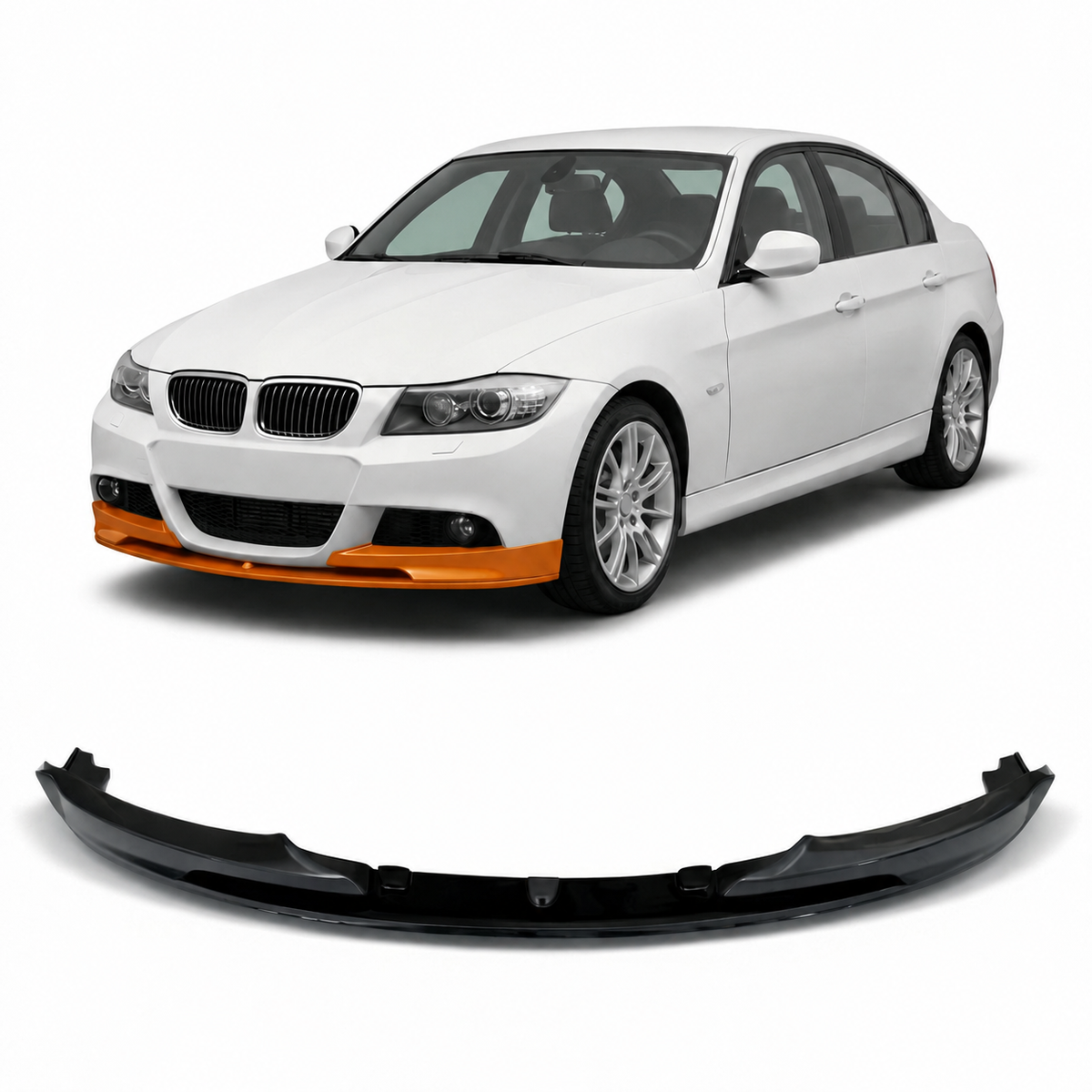 Frontspoiler schwarz glänzend passend für BMW 3er E90 E91 2008-2011 – Ansicht 1