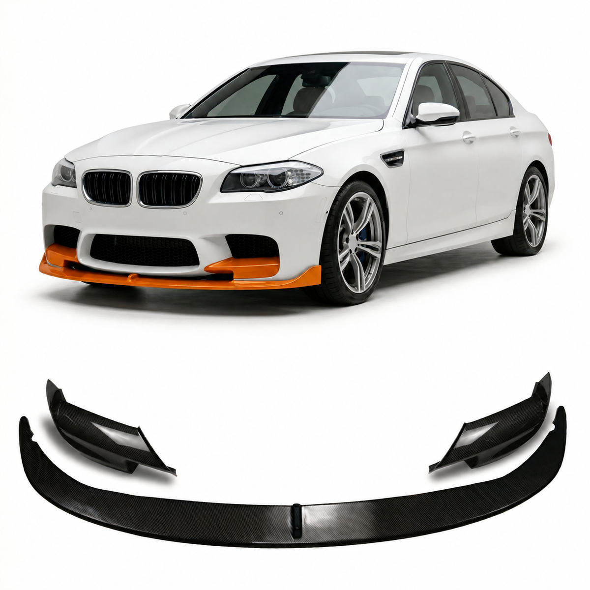 Frontspoiler Carbon-Optik passend für BMW 5er F10 F11 M5 2011-2016 – Ansicht 1