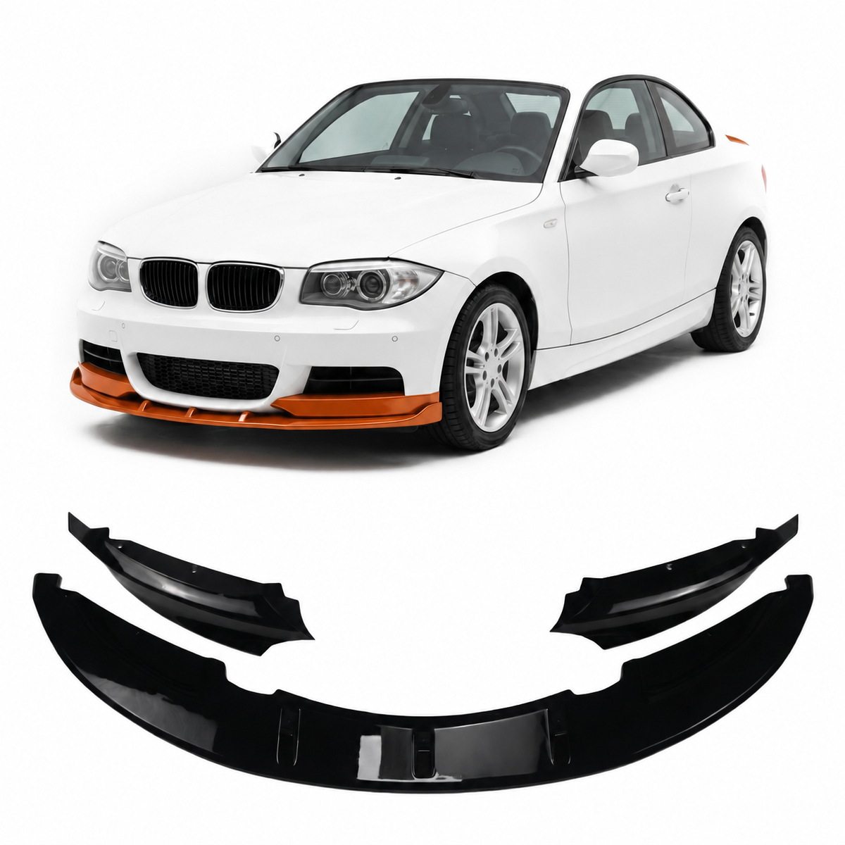 Frontspoiler schwarz glänzend passend für BMW 1er E82/E88 2007-2013 – Ansicht 1