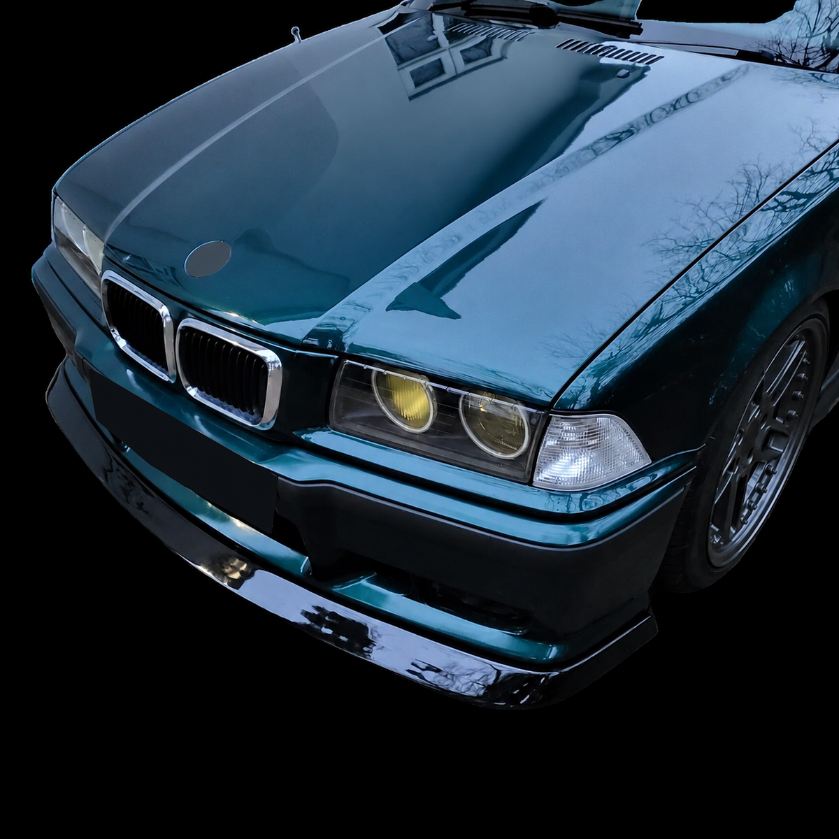 Frontsplitter schwarz glänzend passend für BMW M3 E36 1990-2000 – Ansicht 4