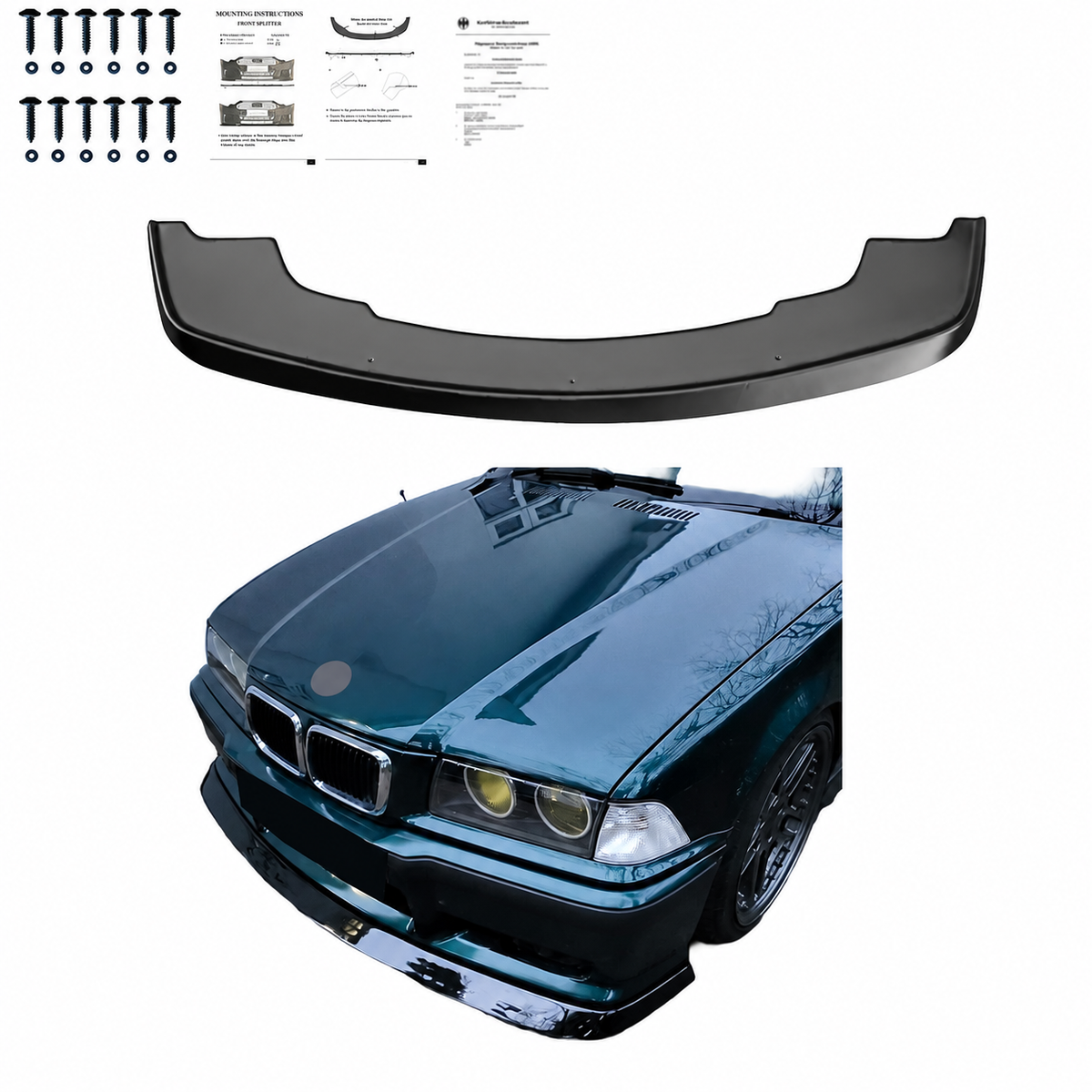 Frontsplitter schwarz glänzend passend für BMW M3 E36 1990-2000 – Ansicht 1