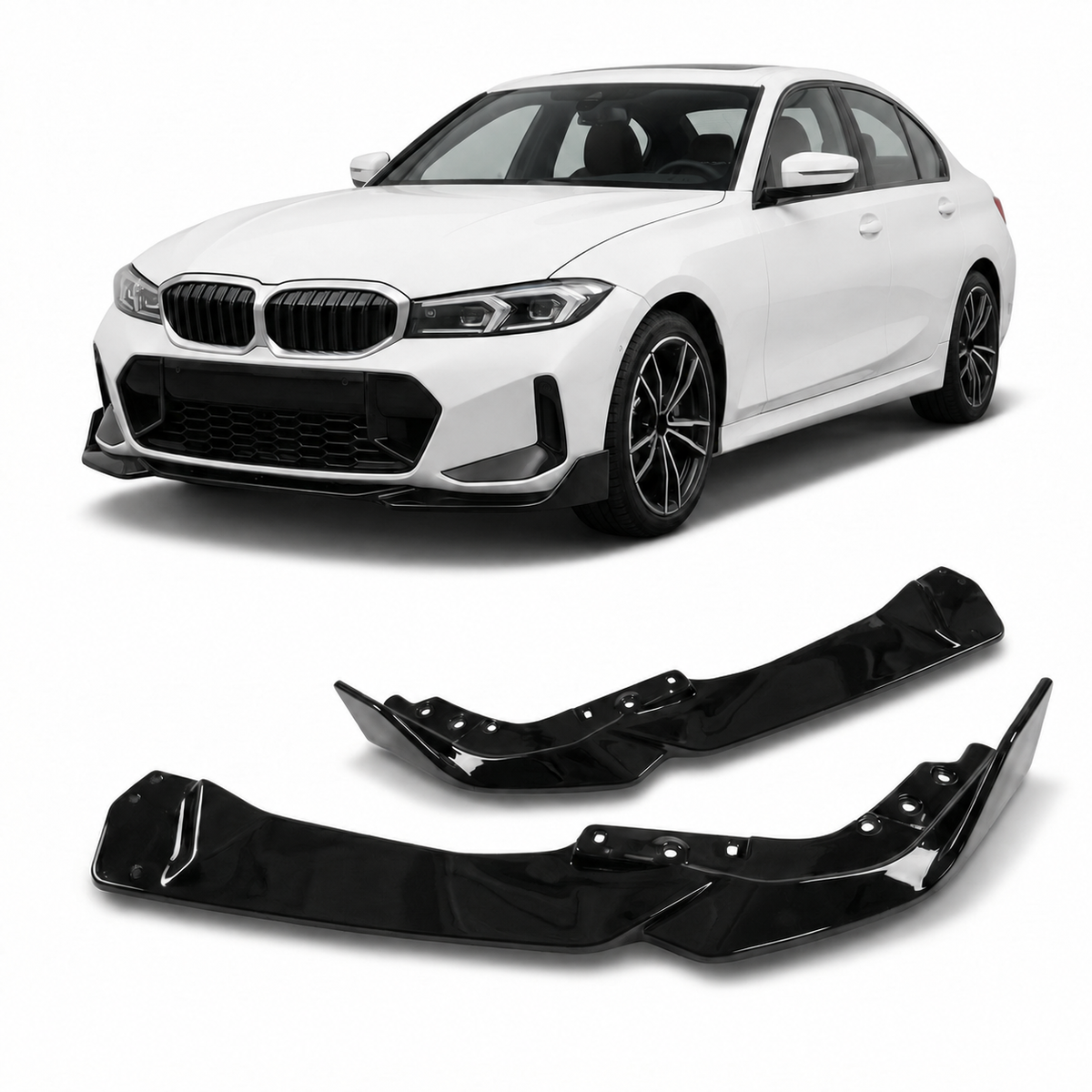Frontspoiler schwarz glänzend passend für BMW 3er G20 LCI 2023 – Ansicht 1