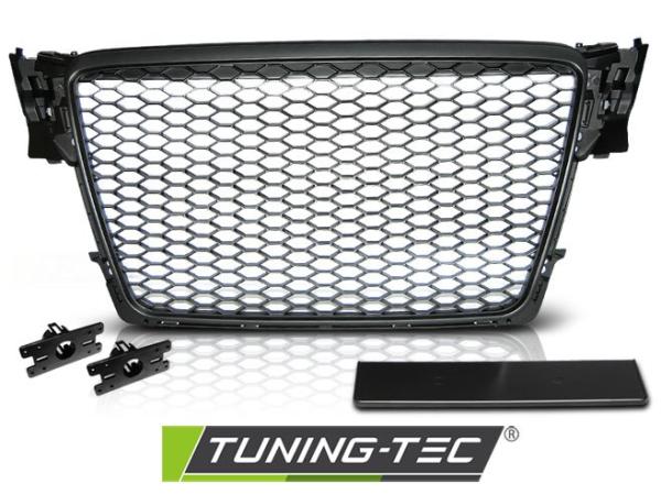 Sportgrill / Kühlergrill passend für Audi A4 B8 (8K) 08-11 matt schwarz in Wabendesign