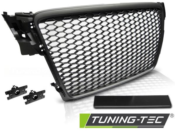Sportgrill / Kühlergrill passend für Audi A4 B8 (8K) 08-11 matt schwarz in Wabendesign