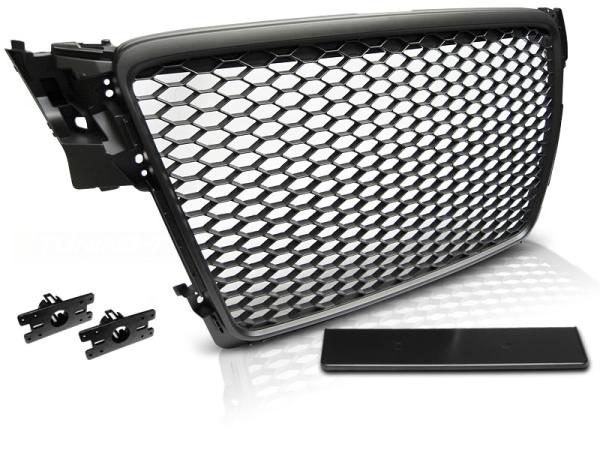 Sportgrill / Kühlergrill passend für Audi A4 B8 (8K) 08-11 matt schwarz in Wabendesign