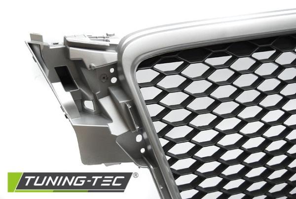 Sportgrill / Kühlergrill passend für Audi A4 B8 (8K) 08-11 matt silber in Wabendesign