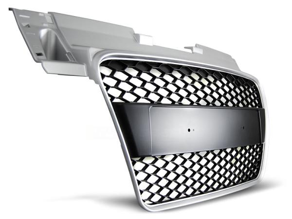 Sportgrill / Kühlergrill passend für Audi TT 8J Coupe/Roadster 06-14 matt silber in Wabendesign
