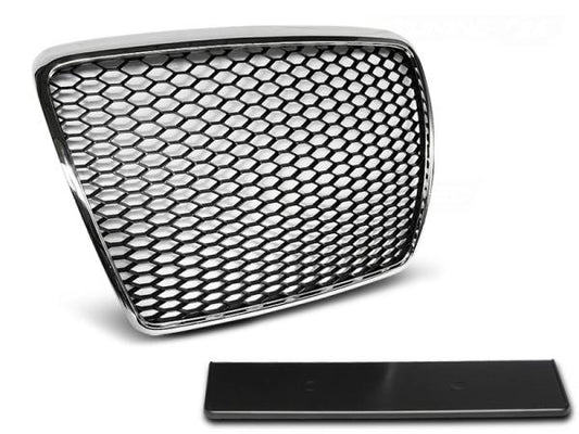 Sportgrill / Kühlergrill passend für Audi A6 C6 (4F) 09-11 chrom in Wabendesign
