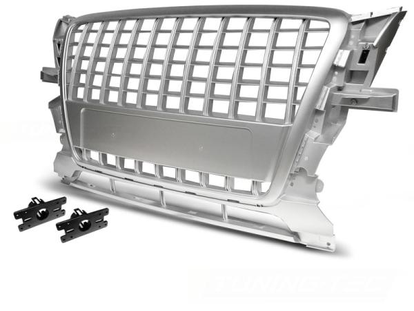 Sportgrill / Kühlergrill passend für Audi Q5 8R 08-12 matt silber