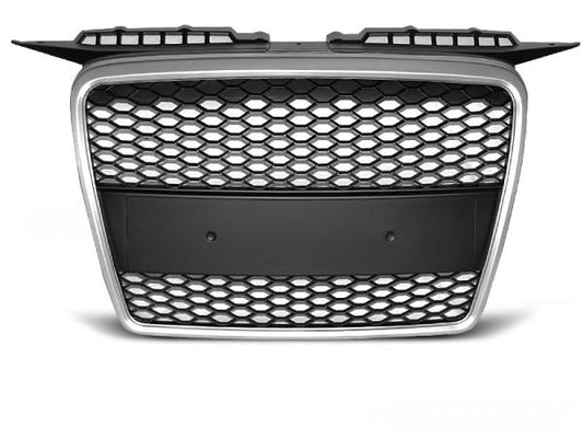 Sportgrill / Kühlergrill kompatibel mit A3 8P 04-08 matt silber in Wabendesign