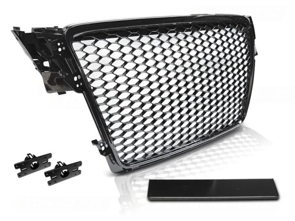 Sportgrill / Kühlergrill passend für Audi A4 B8 (8K) 08-11 Hochglanz schwarz in Wabendesign