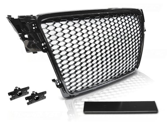 Sportgrill / Kühlergrill passend für Audi A4 B8 (8K) 08-11 Hochglanz schwarz in Wabendesign
