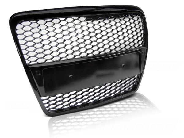 Sportgrill / Kühlergrill passend für Audi A6 C6 (4F) 04-08 Hochglanz schwarz in Wabendesign