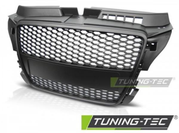 Sportgrill / Kühlergrill kompatibel mit A3 8P Facelift 08-12 matt schwarz in Wabendesign