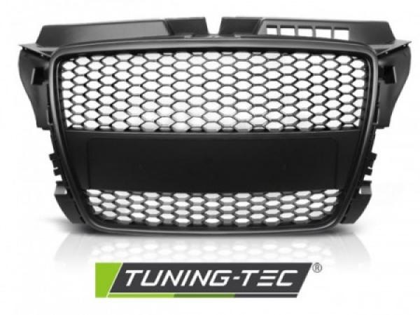 Sportgrill / Kühlergrill kompatibel mit A3 8P Facelift 08-12 matt schwarz in Wabendesign