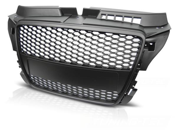 Sportgrill / Kühlergrill kompatibel mit A3 8P Facelift 08-12 matt schwarz in Wabendesign