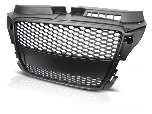 Sportgrill / Kühlergrill kompatibel mit A3 8P Facelift 08-12 matt schwarz in Wabendesign