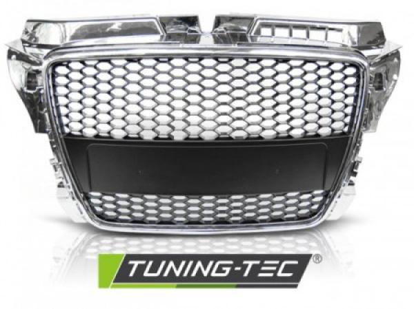 Sportgrill / Kühlergrill kompatibel mit A3 8P Facelift 08-12 chrom in Wabendesign