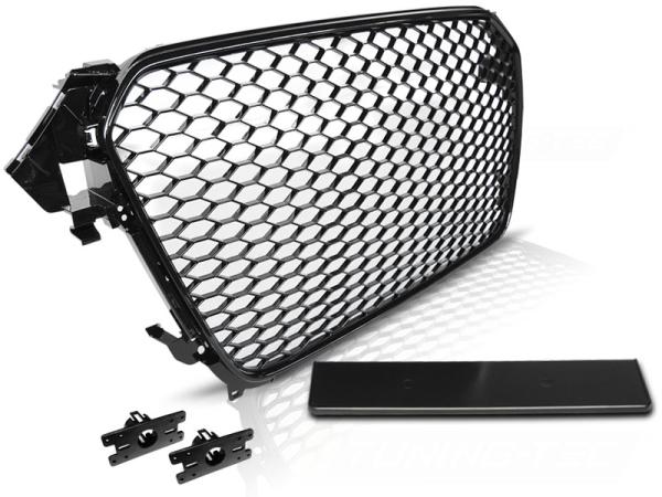 Sportgrill / Kühlergrill passend für Audi A4 B8 (8K) Facelift 11-15 Hochglanz schwarz in Wabendesign