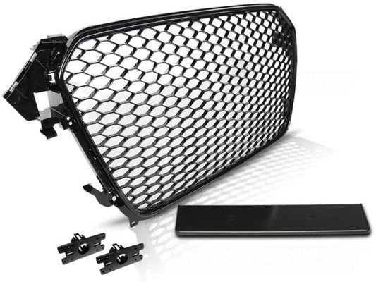 Sportgrill / Kühlergrill passend für Audi A4 B8 (8K) Facelift 11-15 Hochglanz schwarz in Wabendesign