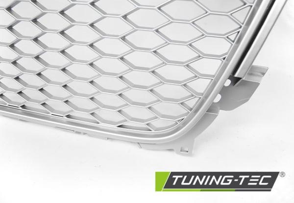 Sportgrill / Kühlergrill passend für Audi A4 B8 (8K) Facelift 11-15 silber in Wabendesign