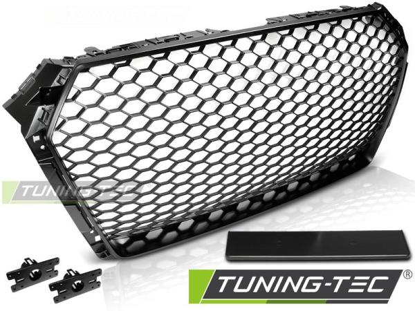 Sportgrill / Kühlergrill passend für Audi A4 B9 (8W) 15-19 matt schwarz in Wabendesign
