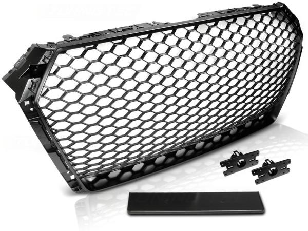 Sportgrill / Kühlergrill passend für Audi A4 B9 (8W) 15-19 matt schwarz in Wabendesign
