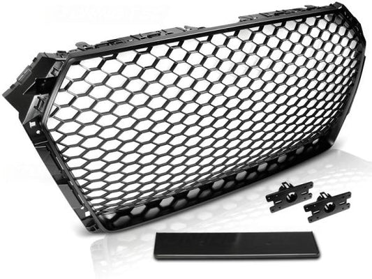 Sportgrill / Kühlergrill passend für Audi A4 B9 (8W) 15-19 matt schwarz in Wabendesign