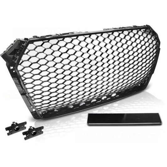Sportgrill / Kühlergrill passend für Audi A4 B9 (8W) 15-19 Hochglanz schwarz in Wabendesign
