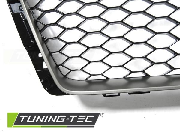 Sportgrill / Kühlergrill passend für Audi A4 B9 (8W) 15-19 matt silber in Wabendesign